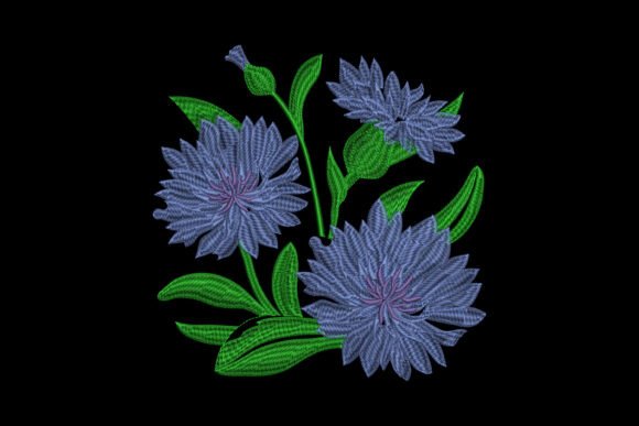 Blue Bloom Harmony: A Refined Embroidery Choice