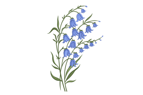 Bluebell Wildflower: A Graceful Embroidery Design