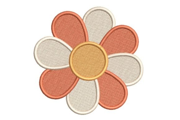 Charming Autumnal Daisy Flower Embroidery