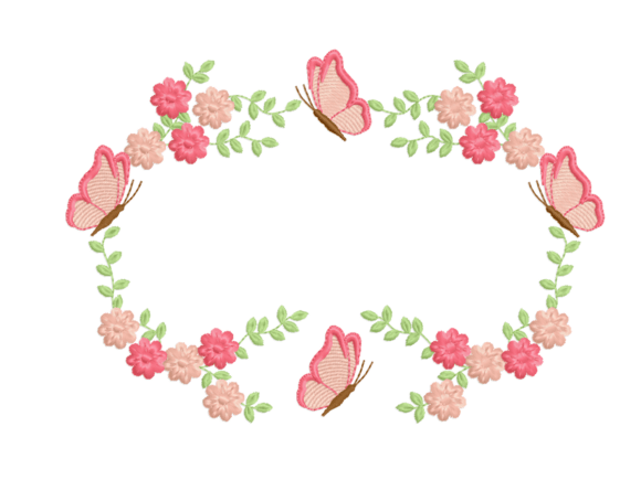 Charming Butterfly and Floral Wreath Design