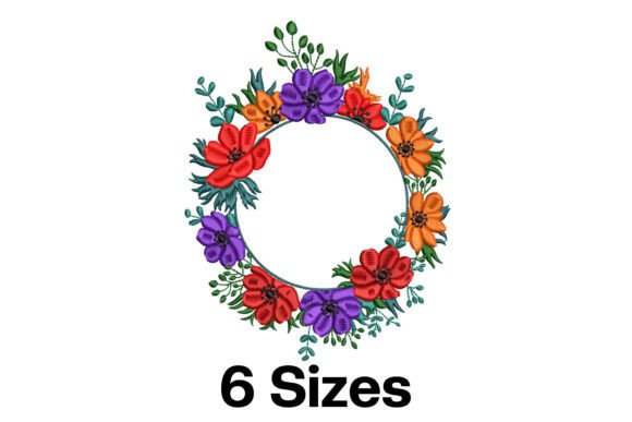 Charming Wild Flowers Circle Frame Design