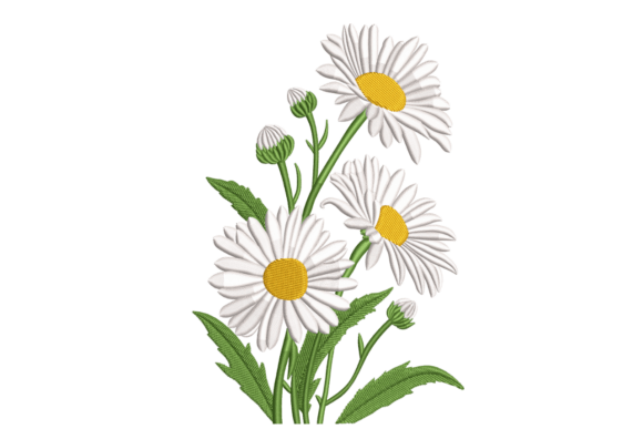 Cheerful Daisy Stems – Fresh Spring Embroidery
