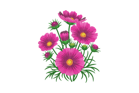 Cosmos Flowers Embroidery Design: A Vibrant Addition