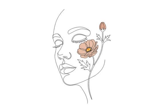 Elegant Minimal Beauty with Flower Embroidery