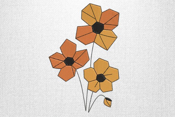 Geometric Flowers: A Modern Embroidery Design