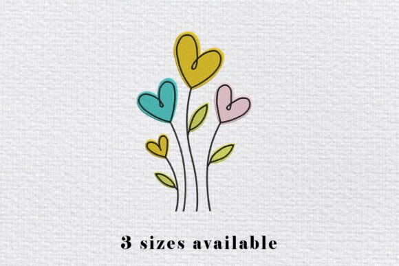 Heart Flower Embroidery Design for Creative Projects