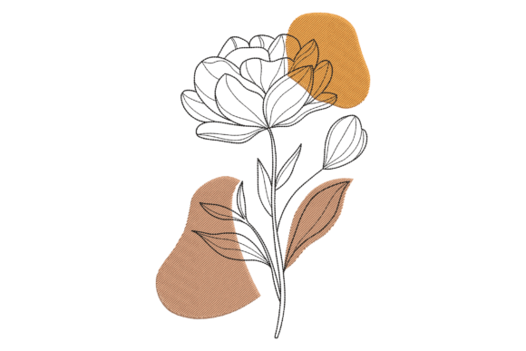 Minimal Floral Outline: A Versatile Embroidery Design
