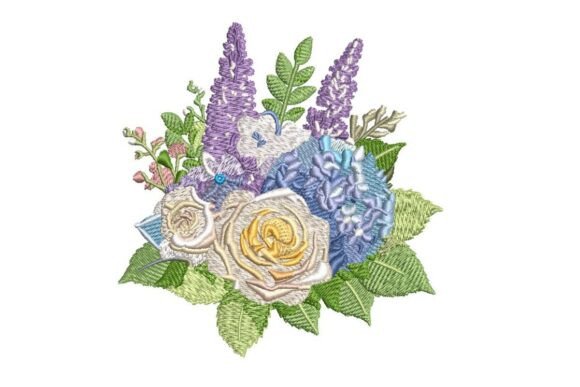 Review: Purple and Blue Bouquet Embroidery Design