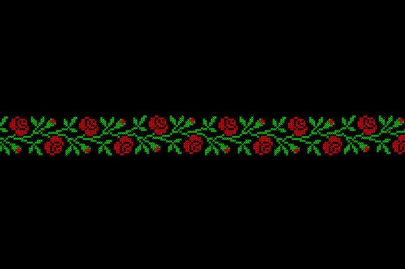 Rose Cross Stitch Border for Business