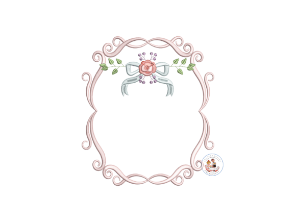 Rose Monogram Frame for Elegant Embroidery