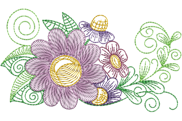 Spring Flower Arrangement Embroidery