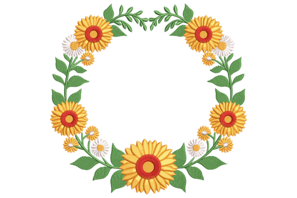 Sunflower Circle Frame: A Versatile Embroidery Design