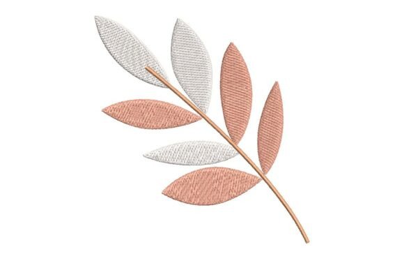 Two-Tone Leaf Branch: A Versatile Embroidery Design
